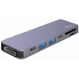 Переходник Deppa Thunderbolt USB-C адаптер для MacBook 7-в-1, Deppa 73127, графит